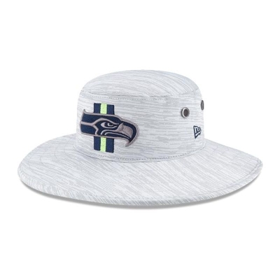 Blue Seattle Seahawks Hat - New Era NFL Official NFL Training Panama Bucket Hat USA6104372